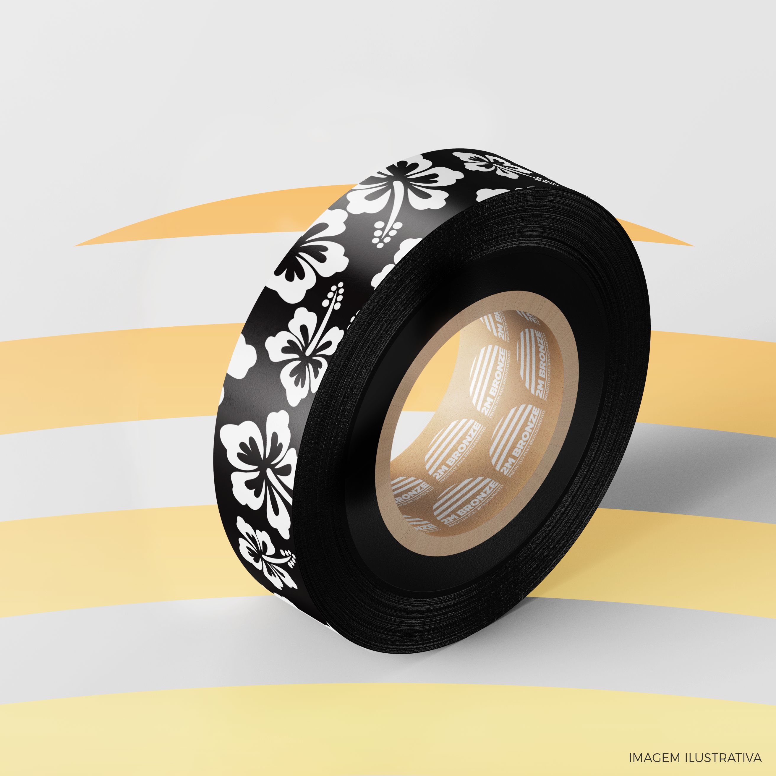 Fita 2M Floral Preta