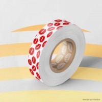 Fita 2M Beijo Branco com Vermelho