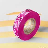 Fita 2M Floral Rosa e Branco