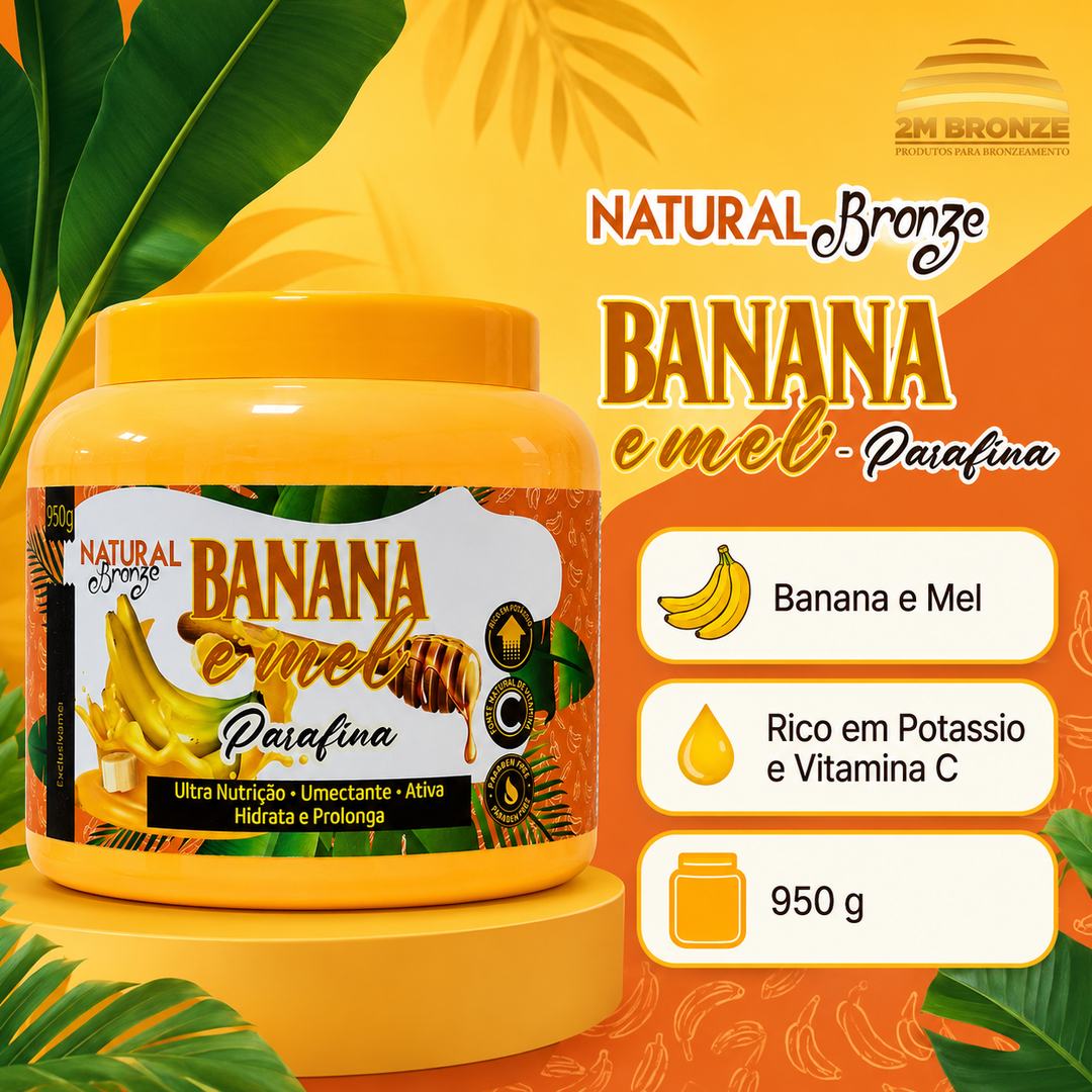 Natural Bronze Parafina Banana e Mel 950g