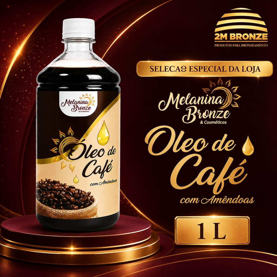 Melanina Bronze Óleo de Café com Amêndoas  1L