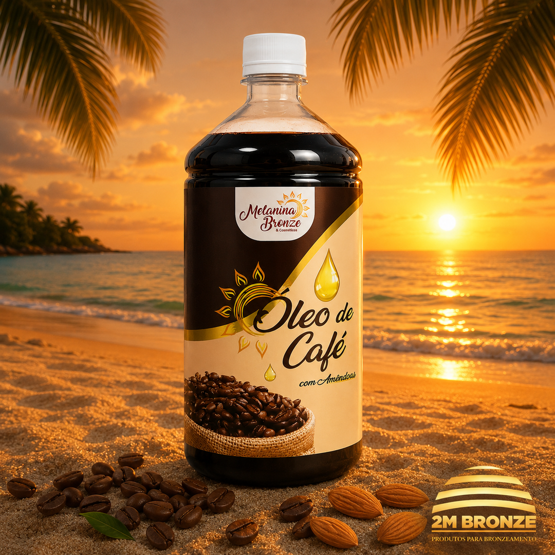 Melanina Bronze Óleo de Café com Amêndoas  1L